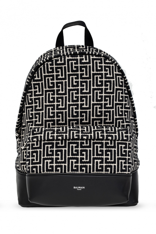 Balmain embossed leather shoulder bag Black - Black Backpack